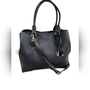 NINE WEST Brooklyn Black Carryall Satchel Crossbody NWOT